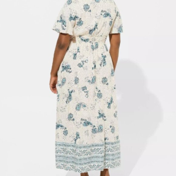 Torrid Maxi Wash Challis Button Front Aline Dress - Picture 3 of 6